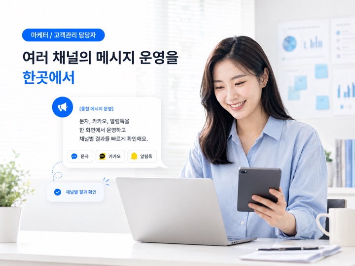 마케터·고객관리 담당자 — 여러 채널의 메시지 운영을 한곳에서